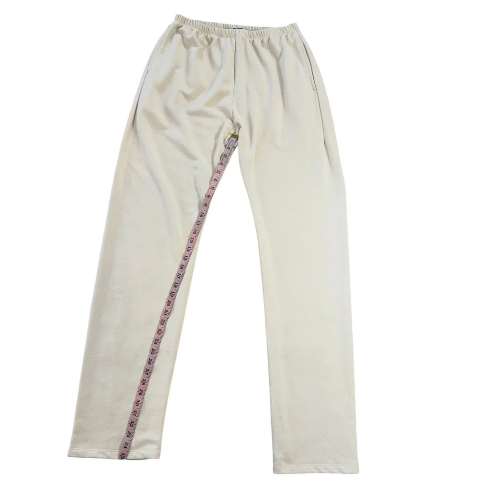 Naked Wardrobe Large Cream Beige‎ French Terry Sweatpants New Large Cotton L